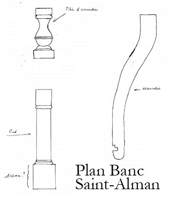 Planc d'un banc fabriqué par Saint-Alman